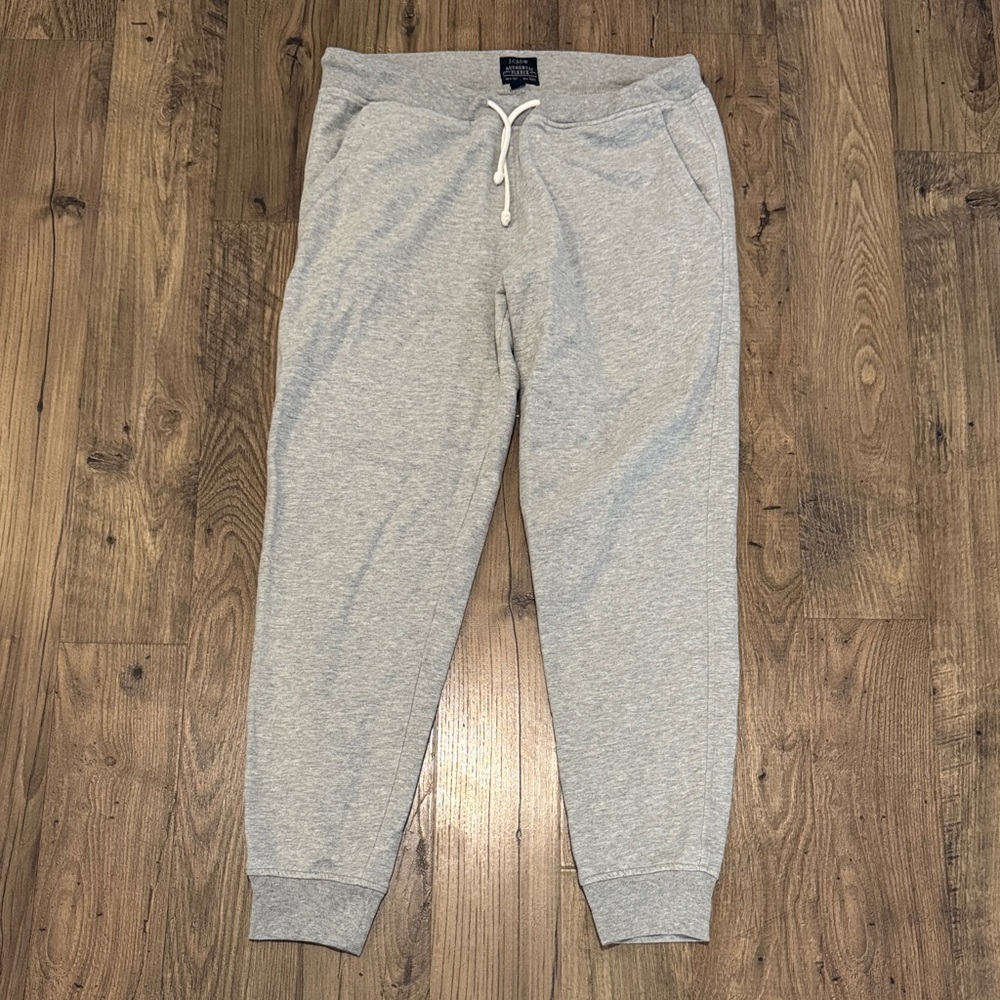 EUC J. Crew Men’s Light Gray Jogger Authentic Fleece Sweatpants - Medium